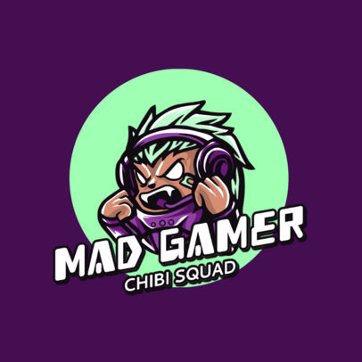 Chibi Logo Maker Featuring a Mad Gamer