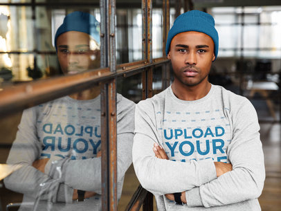 Sweatshirt Mockup of a Man Posing with Crossed Arms