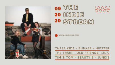 Twitch Banner Design Maker for an Indie Music Festival Lineup