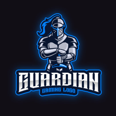 Gaming Logo Creator Featuring a Guardian with a Medieval Armor