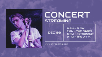 Twitch Banner Design Creator for an Online Concert Stream Promo