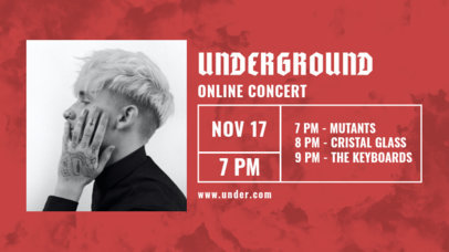Twitch Banner Design Maker for an Underground Music Online Concert