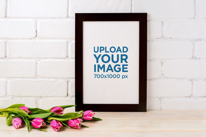 Art Print Mockup Featuring Pink Tulips 37133-r-el2