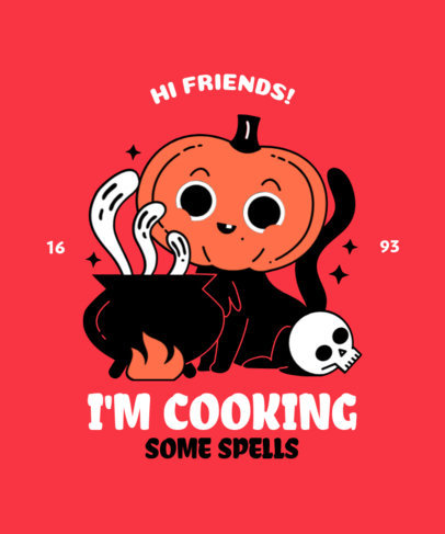 Illustrated T-Shirt Design Creator with a Smiling Pumpkin