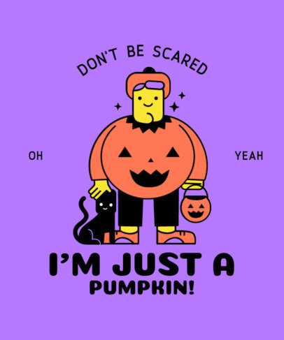 T-Shirt Design Generator Featuring a Cartoon in a Pumpkin Costume