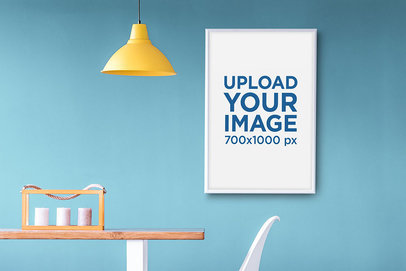 Art Print Mockup Featuring Modern Minimalist Furniture 