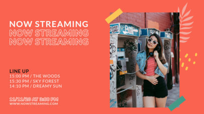 Twitch Banner Design Maker Featuring Live Stream Concerts Promo