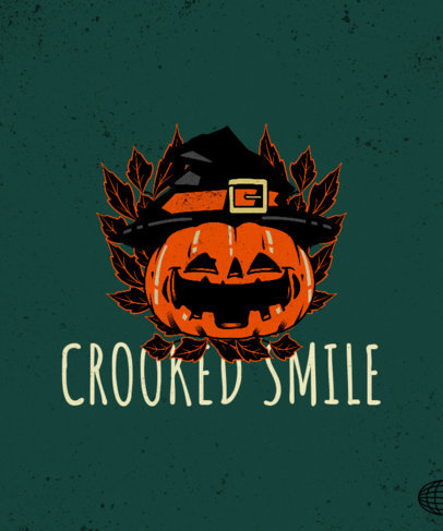 Vintage-Style T-Shirt Design Creator with a Smiling Halloween Pumpkin