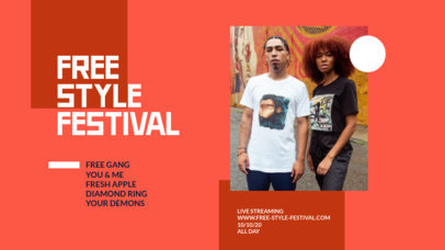 Twitch Banner Template for a Freestyle Music Festival