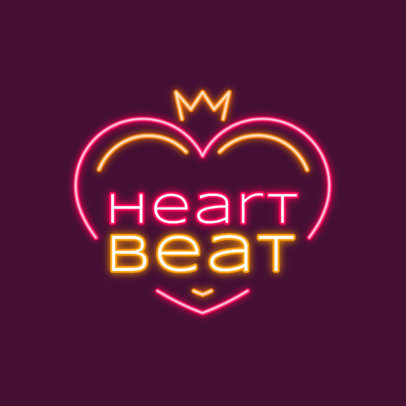 Neon-Colored Logo Generator with a Heart-Shaped Graphic