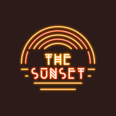 Neon-Themed Logo Generator with a Sunset Graphic