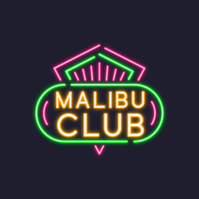 Nightclub Logo Creator with a Neon Sign Style