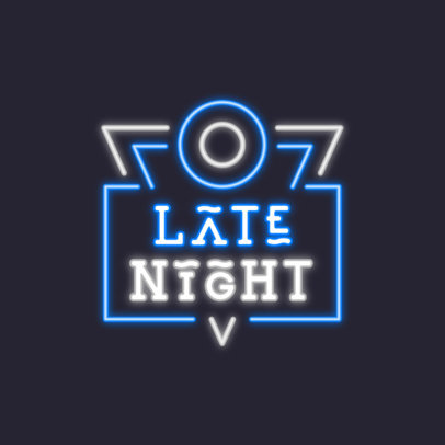 Simple Logo Maker for a Night Club with a Neon-Themed Graphic