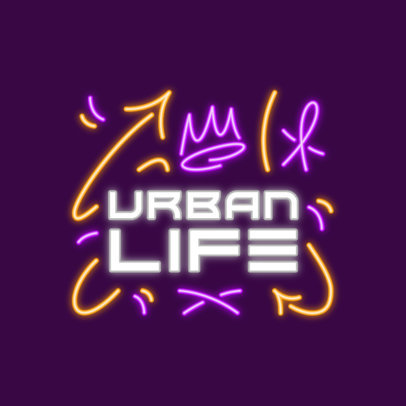 Music Logo Template Featuring Graffiti-Style Neon Graphics 3633k