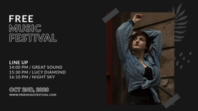 Twitch Banner Design Creator for a Free Music Festival Lineup