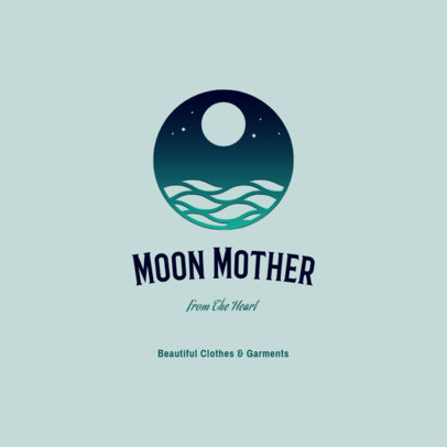 Sustainable Clothing Brand Logo Maker Featuring a Moon Graphic