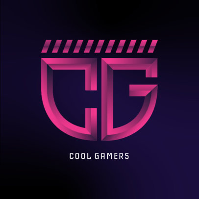 Gamer Logo Maker Featuring a Monogram with Neon Colors