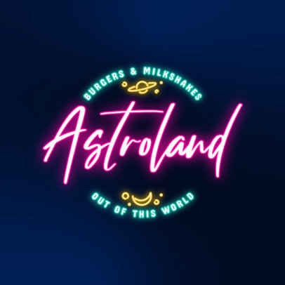 Online Logo Template Featuring Colorful Neon Texts