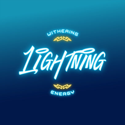 Logo Generator for a Musician with Neon Typography