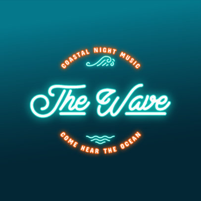 Online Logo Maker for a Beach Bar Featuring Neon Font