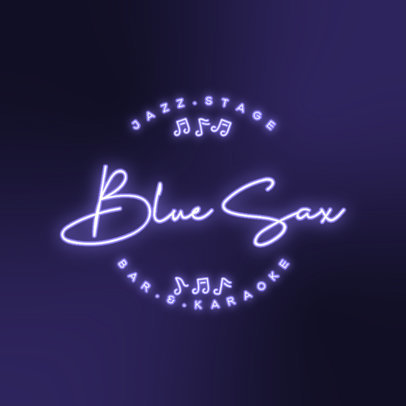 Neon Logo Template for a Karaoke Bar 