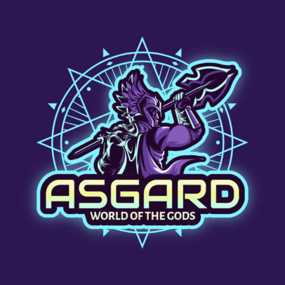 Gaming Logo Template Featuring Norse Gods
