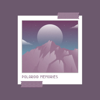 Polaroid-Style Album Cover Maker Featuring a Mountain