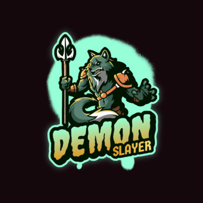 Logo Template for a Gamer Featuring a Warrior Werewolf 