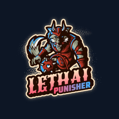 Logo Maker for Gamers Featuring a Lethal Anthropomorphized Wolf with an Armor