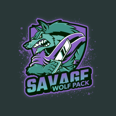 Logo Template of an Anthropomorphized Savage Werewolf