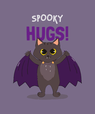 Halloween T-Shirt Design Generator Featuring a Smiling Cat in a Vampire Suit
