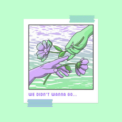 Album Cover Maker for a Ballad Type Beat with Polaroid-Style Graphics