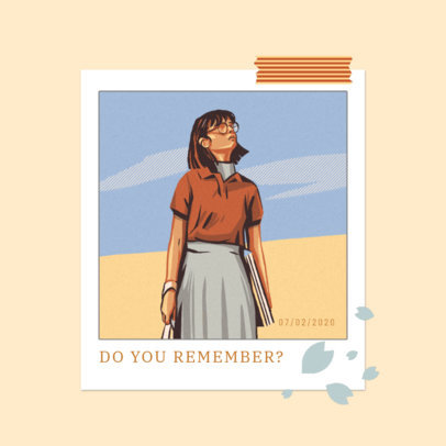 Lo-Fi Hip-Hop Album Art Template Featuring a Young Woman Illustration 