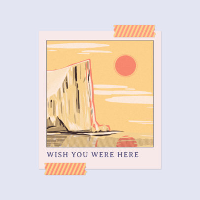 Lo-Fi Music Album Art Generator  Featuring an Illustration of a Cold Landscape 