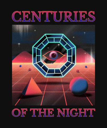 T-Shirt Design Template Featuring a Surreal Scenario 2942