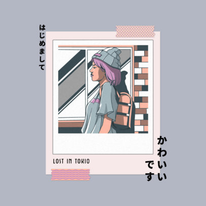 Illustrated Album Art Generator for Lo-Fi Music Artists Featuring a Photo Frame