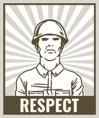 T-Shirt Design Maker Featuring a Soldier's Illustration