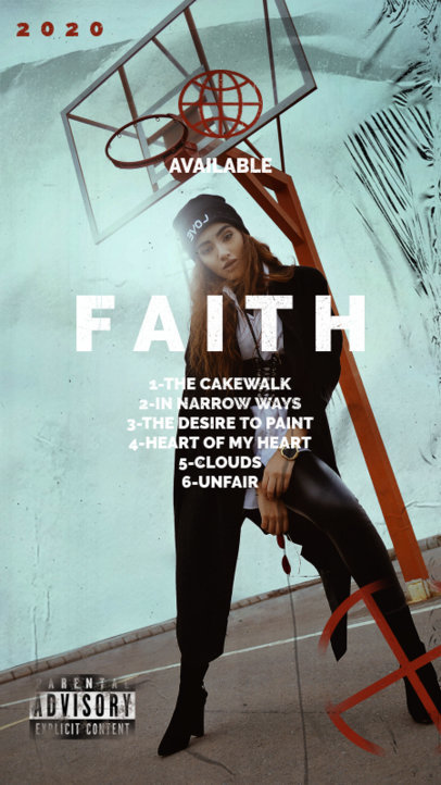 Instagram Story Maker for an Edgy Female Rapper's Playlist 2845d-el1