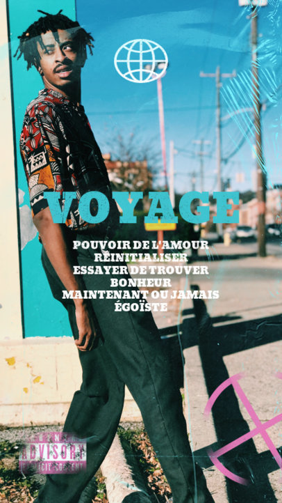 Instagram Story Template for a French Singer's Playlist 2845c-el1