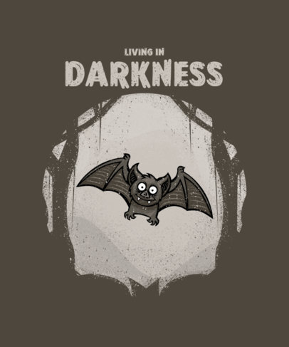 Halloween T-Shirt Design Maker Featuring a Cute Bat Illustration