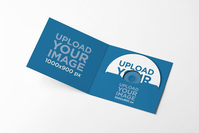 Digipak and CD Mockup Featuring a Customizable Background