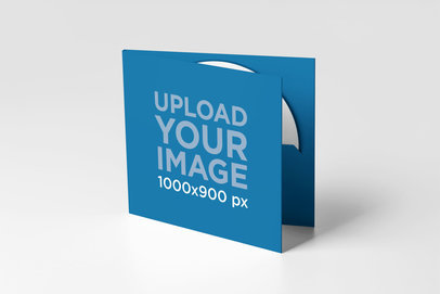 Mockup of a Single Digipack Standing on a Colored Surface 4947-el1