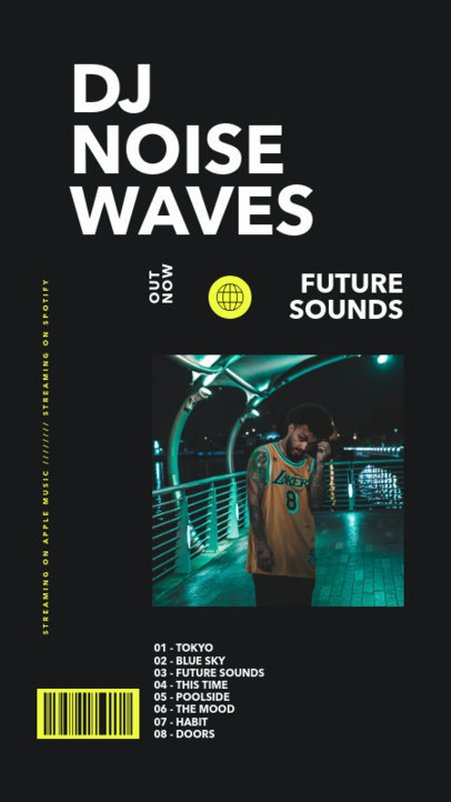 Simple Instagram Story Maker for Indie Artists Featuring a Music Playlist 2847-el1