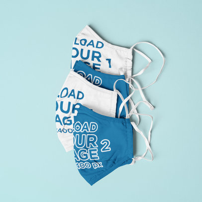 Mockup Featuring Four Face Masks Placed on a Colored Surface 42521-r-el2