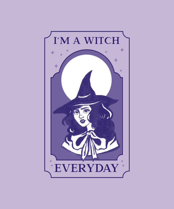 Placeit - T-Shirt Design Template Featuring an Illustration of a Witch