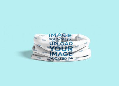 Mockup of a Sublimated Neck Gaiter Against a Plain Color Background 4999-el1