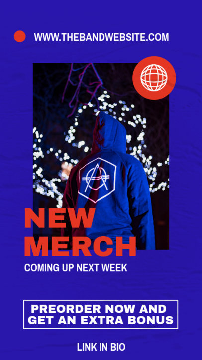 Instagram Story Maker for a Music Artist's New Merch Announcement