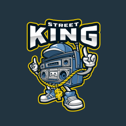 Logo Template of a Retro Cassette Player with a Hip-Hop Style 2890a-el1