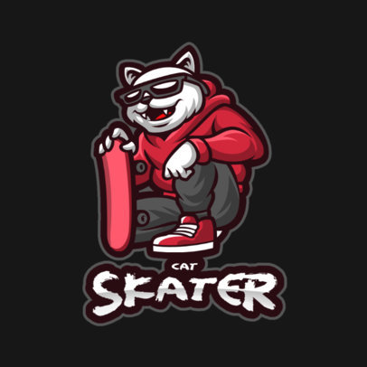 Logo Template Featuring a Skater Cat 2890b-el1