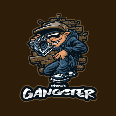 Music Logo Maker Featuring a Man with a Portable Radio Player 2890c-el1